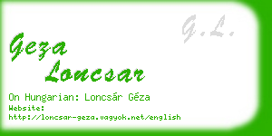 geza loncsar business card