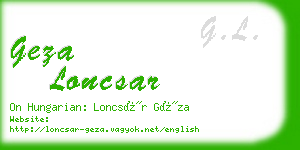 geza loncsar business card